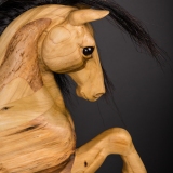 reclaimed poplar rocking horse hand carved real horse hair mane and tail